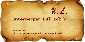 Unterberger Lázár névjegykártya